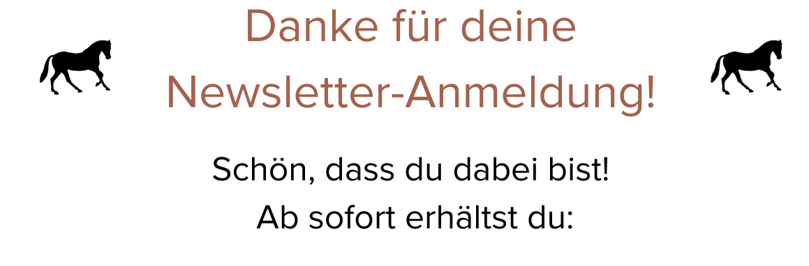 Danke-Seite zur Newsletter-Anmeldung bei Pferdefuttershop mit Pferdesilhouetten