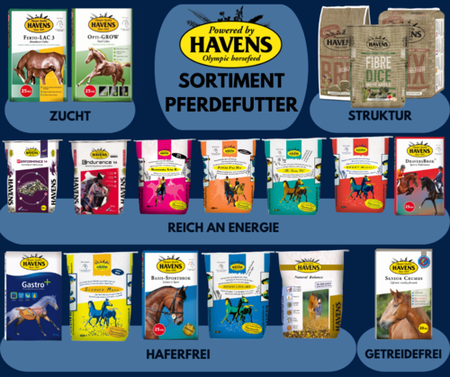 Aufstellung der verschiedenen Produkten von Havens