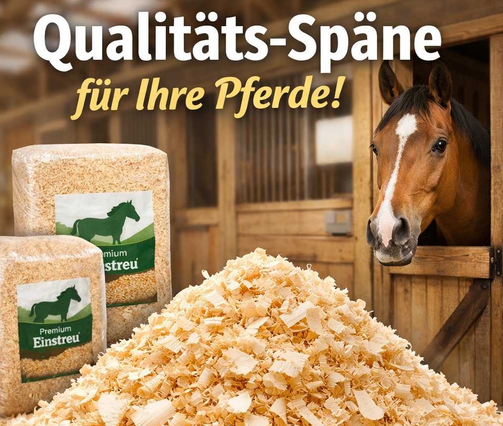 Holzspäne Einstreu für Pferdestall mit hoher Saugkraft, entstaubt und komfortabel für Pferde