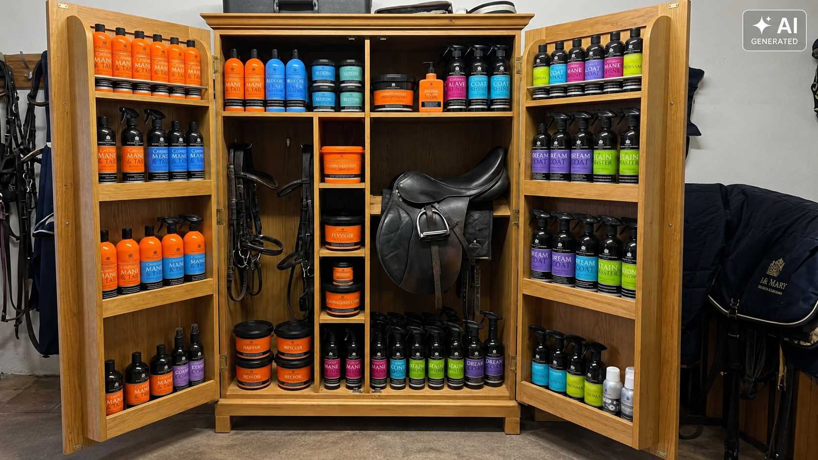 ordentlich_gefllter_reitsport_schrank