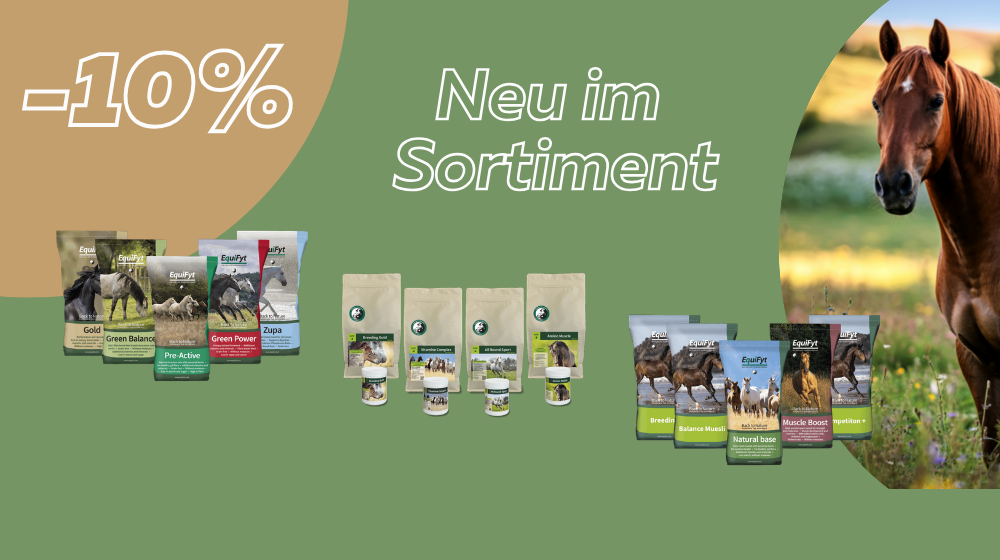 Equifyt Pferdefutter neu im Sortiment – Ergänzungsfutter und Supplements für Pferde mit 10 % Rabatt