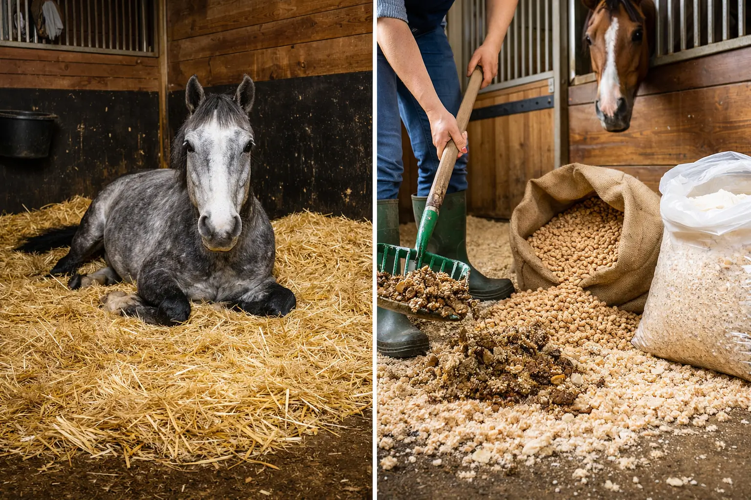 Einstreu für Pferde