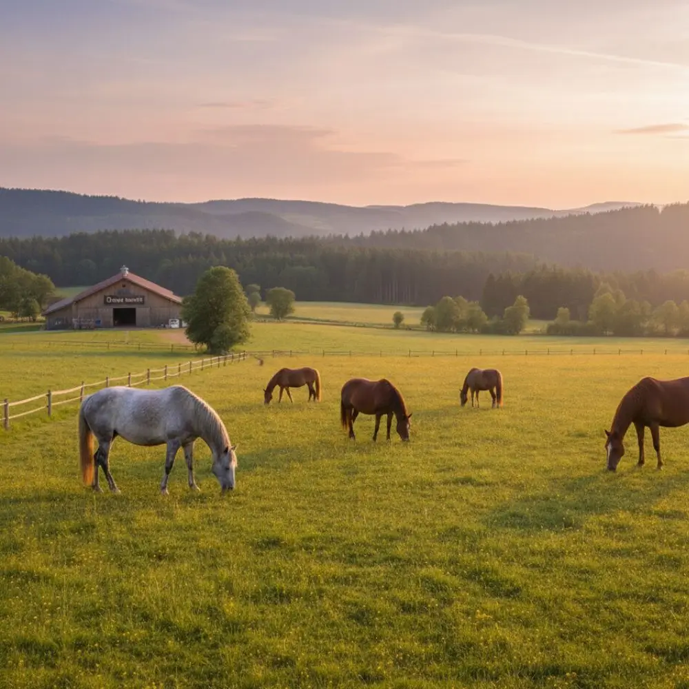 Pferde grasen auf der Weide