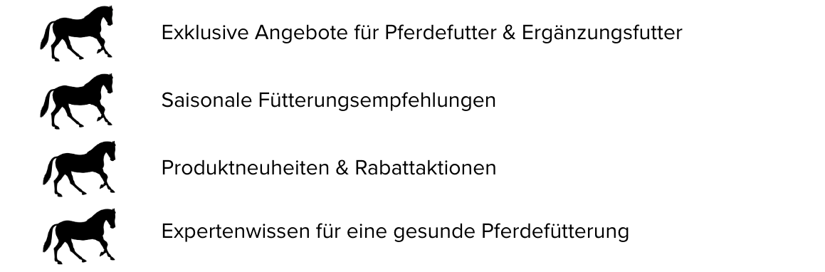 Vorteile des Pferdefuttershop Newsletters mit exklusiven Angeboten und Fütterungstipps