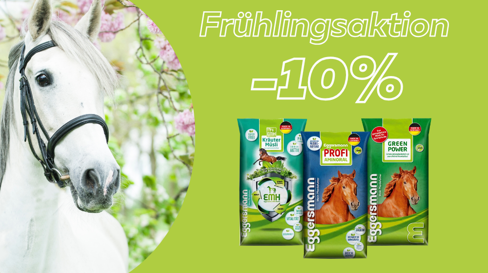 Eggersmann Pferdefutter Frühlingsaktion Kräuter Müsli Aminoral Green Power 10 Prozent Rabatt