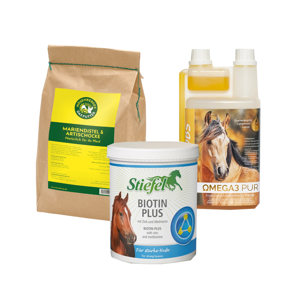 Fellwechsel-Bundle: Mariendistel, Omega-Öl & Biotin
